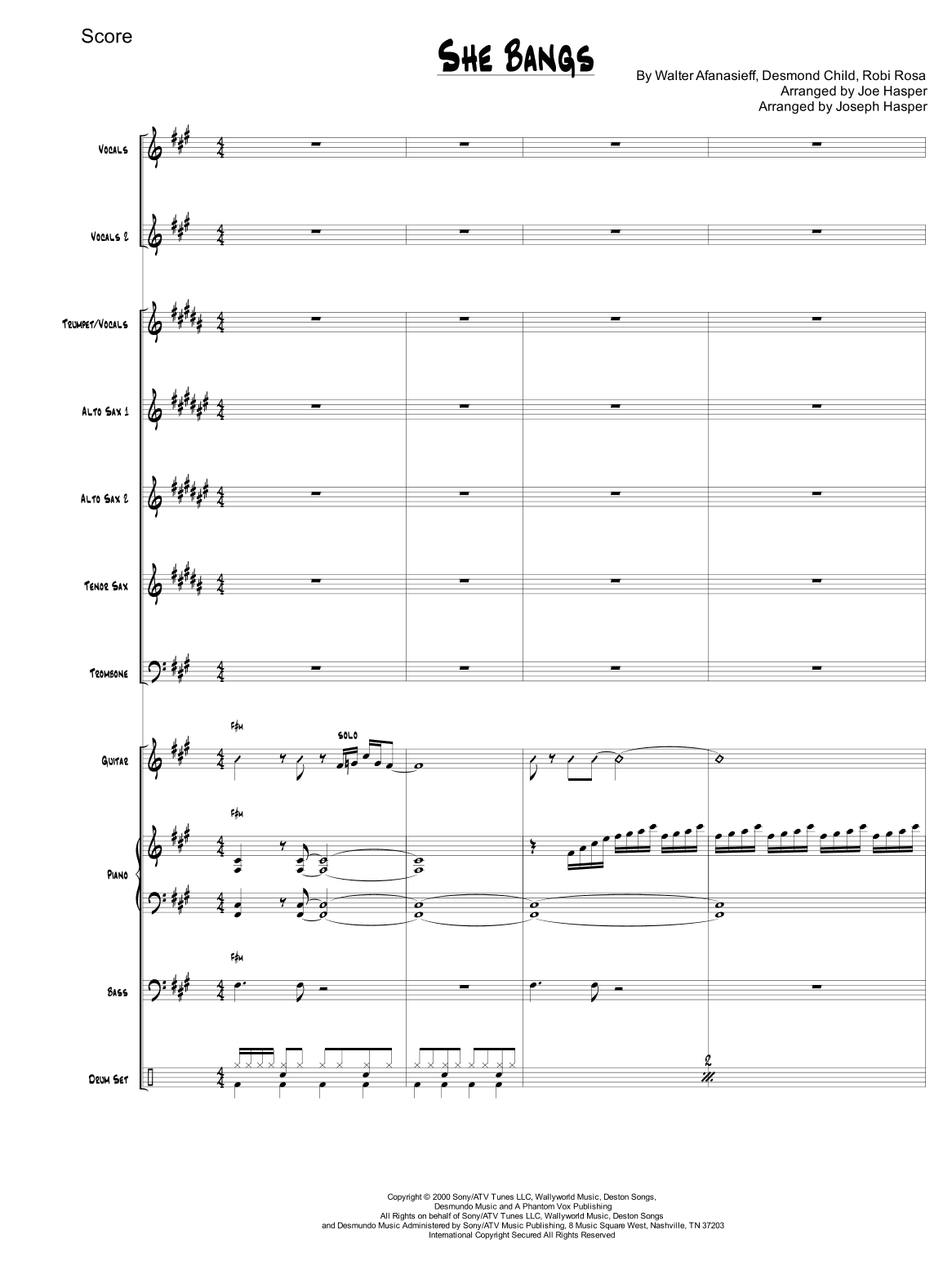 She Bangs (arr. Joseph Hasper)