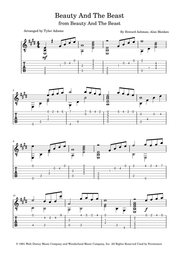 Beauty And The Beast (arr. Tyler Adams)