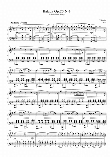 Op.25 Ballade N.4 Andante E Minor