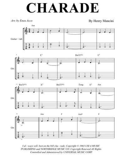 Charade (arr. Enea Acco)