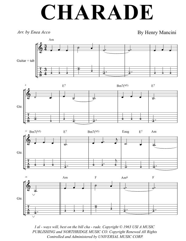 Charade (arr. Enea Acco)