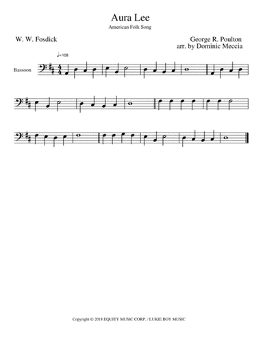 Aura Lee (arr. Dominic Meccia)