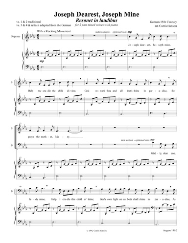 Joseph Dearest, Joseph Mine (SB) (arr. Curtis Hanson)