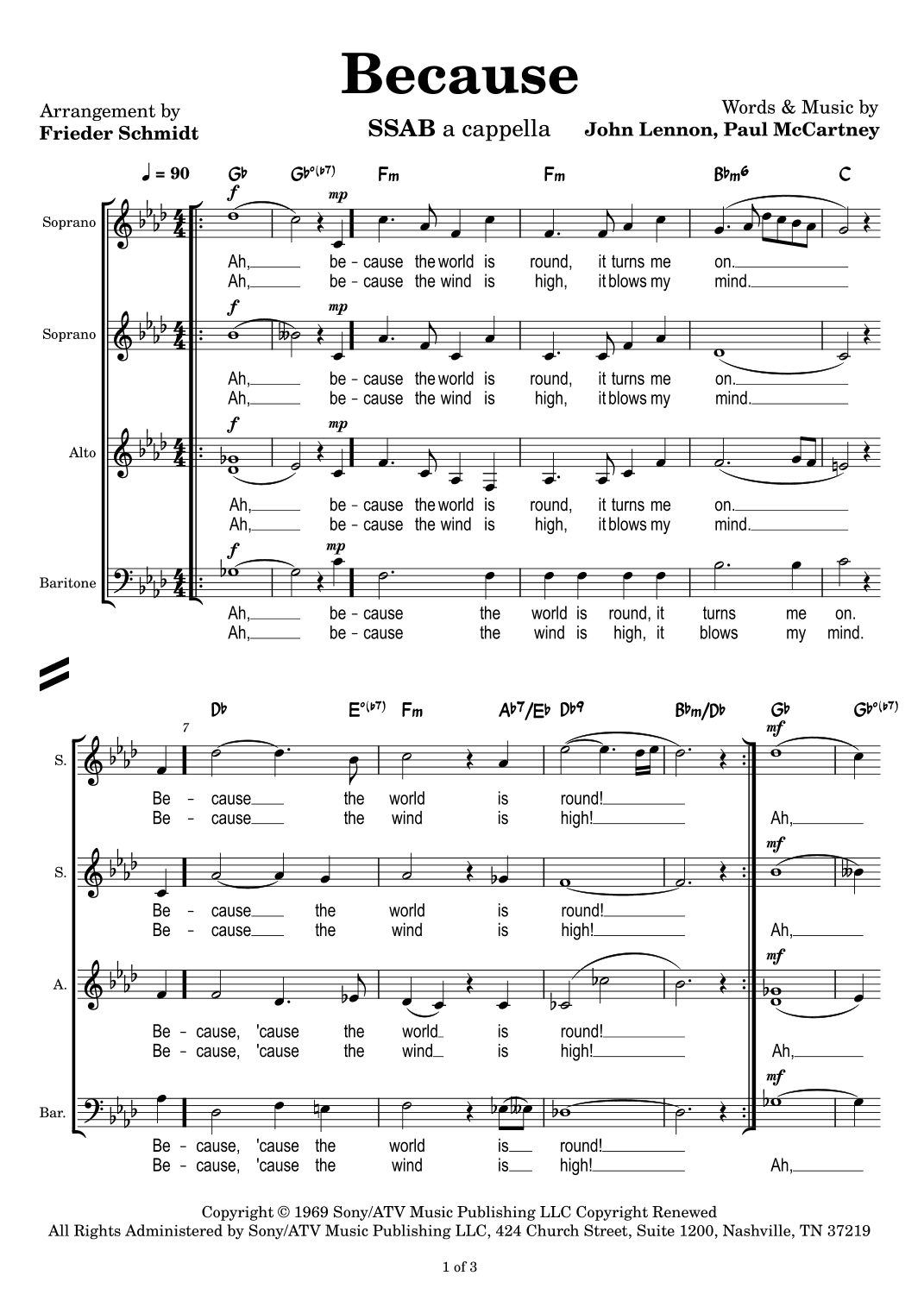 Because (arr. Frieder Schmidt)