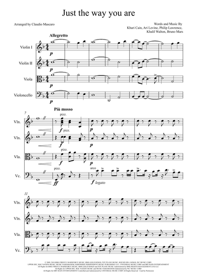 Just The Way You Are (arr. Claudio Mascaro)