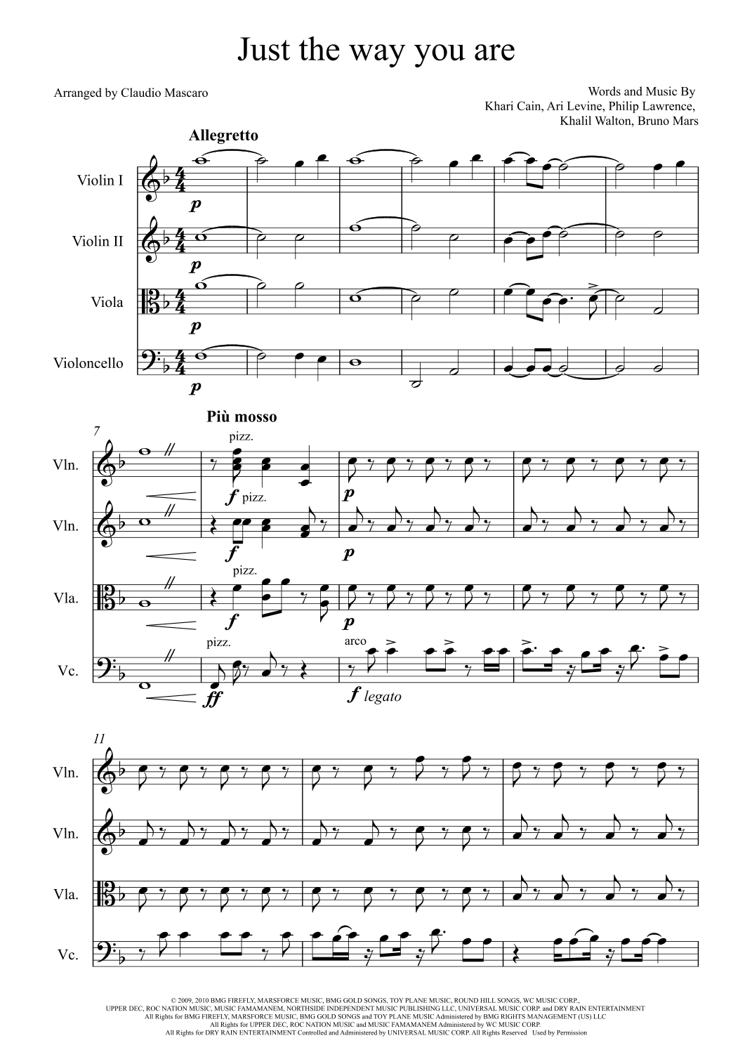 Just The Way You Are (arr. Claudio Mascaro)