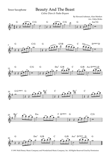 Beauty And The Beast (arr. Fernando Britto)