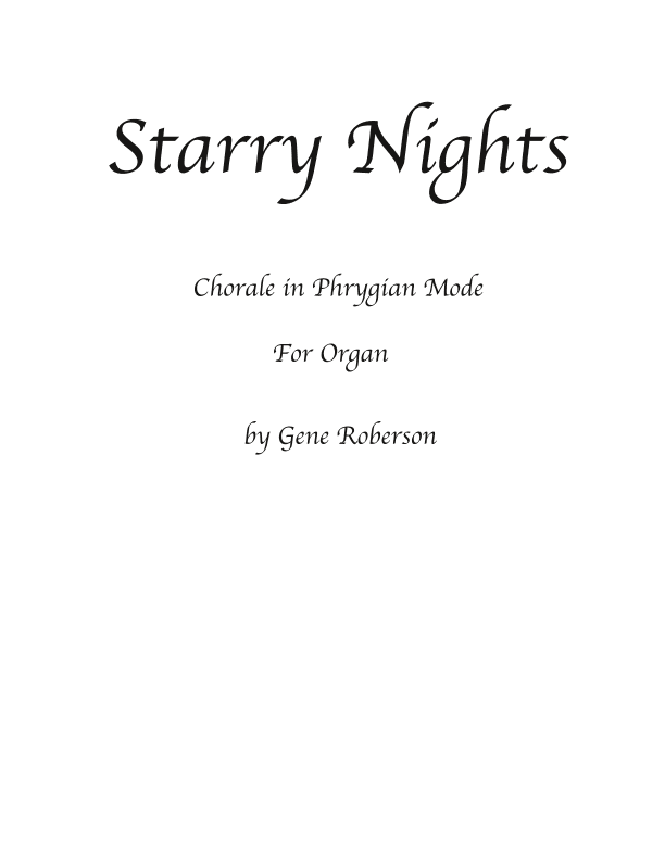 Starry Nights  Chorale in Phrygian Mode
