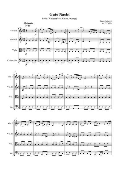 Gute Nacht (Winterreise - A Winter Journey) (arr. SCMusic)