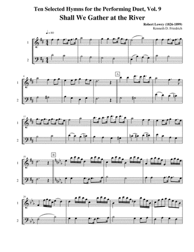 Ten Selected Hymns for the Performing Duet, Vol. 9 - violin and cello (arr. Kenneth D. Friedrich)