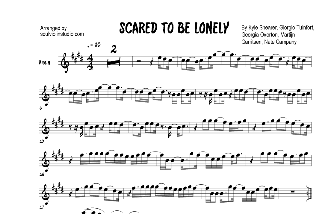 Scared To Be Lonely (arr. Soul Violin)