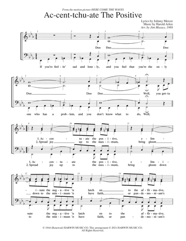 Ac-cent-tchu-ate The Positive (arr. Jim Massey)