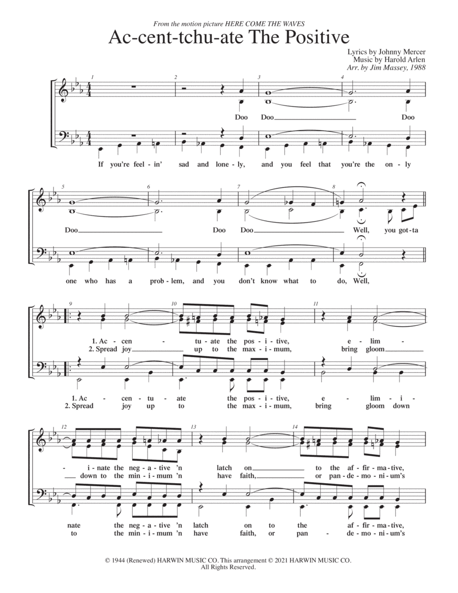 Ac-cent-tchu-ate The Positive (arr. Jim Massey)