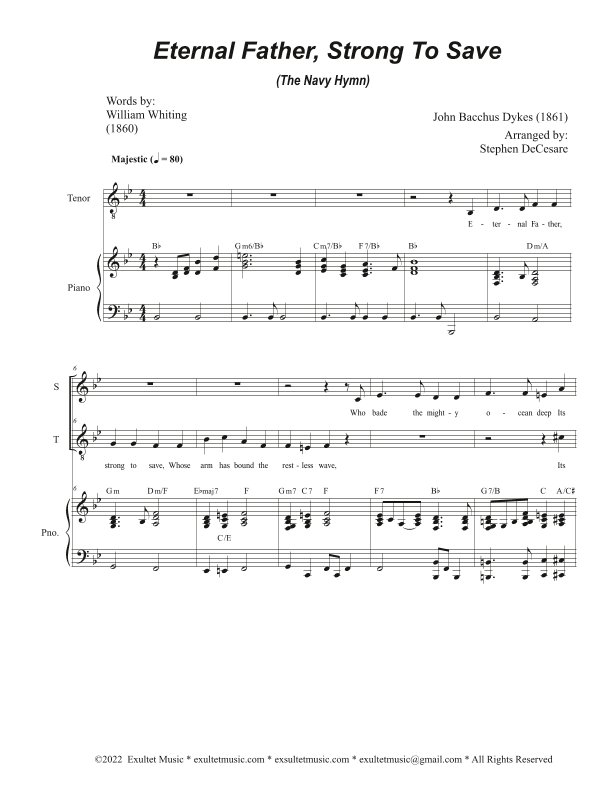 Eternal Father, Strong To Save (The Navy Hymn) (Duet for Soprano and Tenor solo) (arr. Stephen DeCesare)
