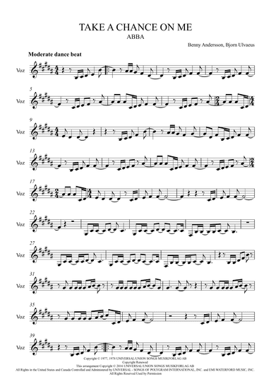 Take A Chance On Me (arr. Amorel)