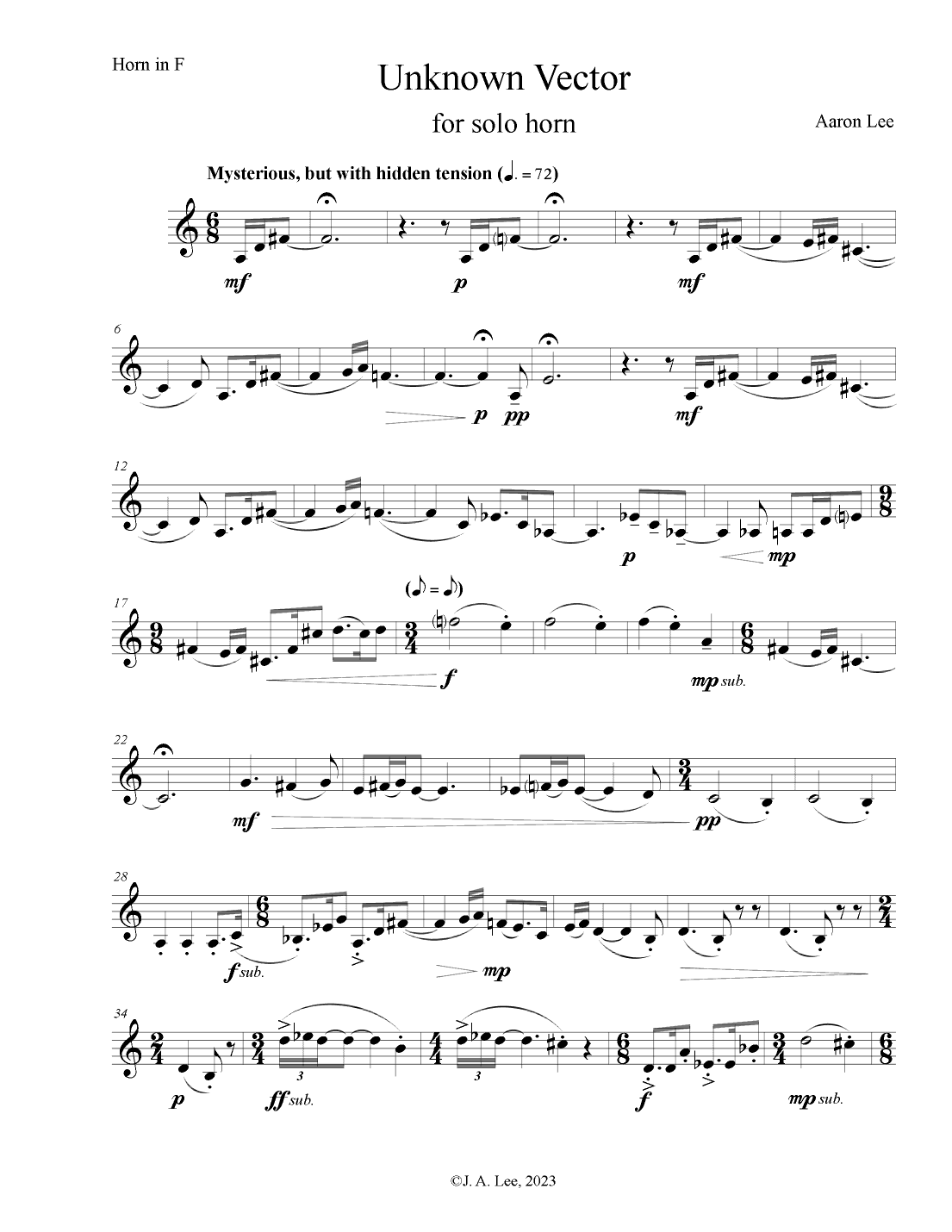 Unknown Vector (for solo horn)