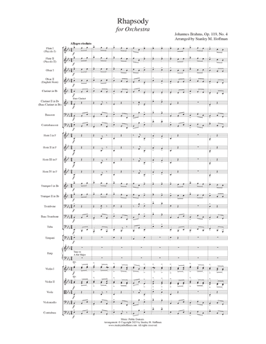 Rhapsody, Op. 119, No. 4 (arr. Stanley M Hoffman)