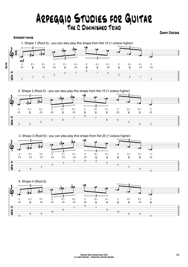 Arpeggio Studies for Guitar - The C Diminished Triad