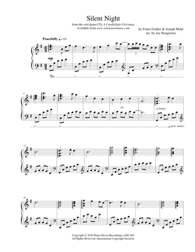Silent Night - traditional Christmas - by Joe Bongiorno (arr. Joe Bongiorno)