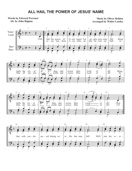 All Hail The Power of Jesus' Name (arr. Walter Latzko)