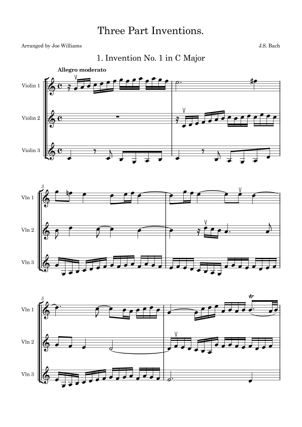 Three-Part Inventions (arr. Joe Williams)