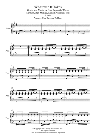 Whatever It Takes (arr. Roxana Belibou)