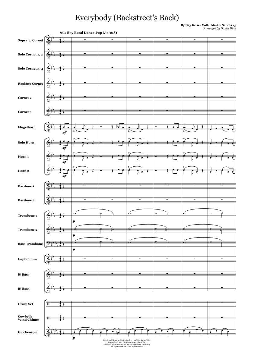 Everybody (backstreet's Back) (arr. Daniel Dinh)