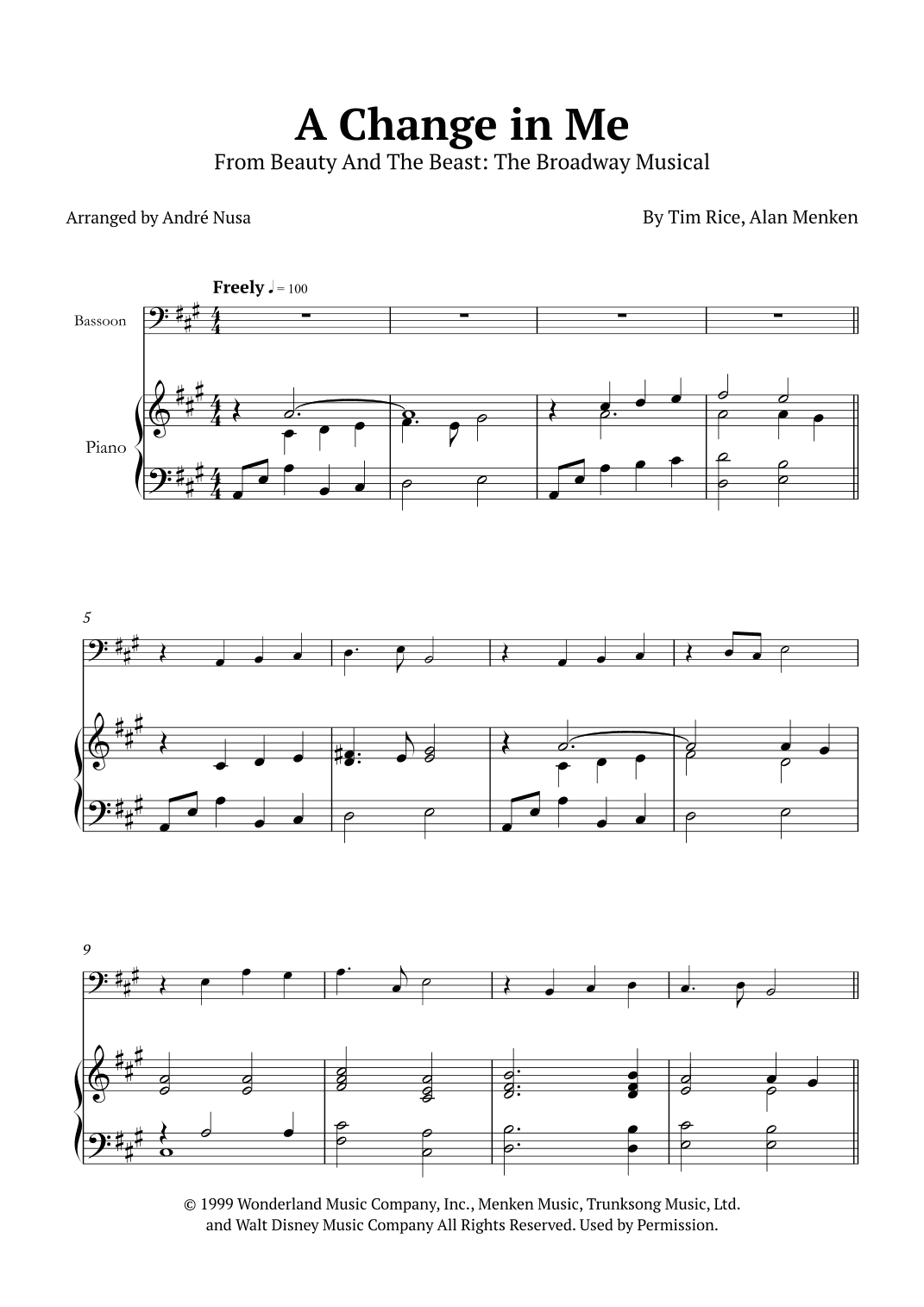 A Change In Me (arr. André Nusa)
