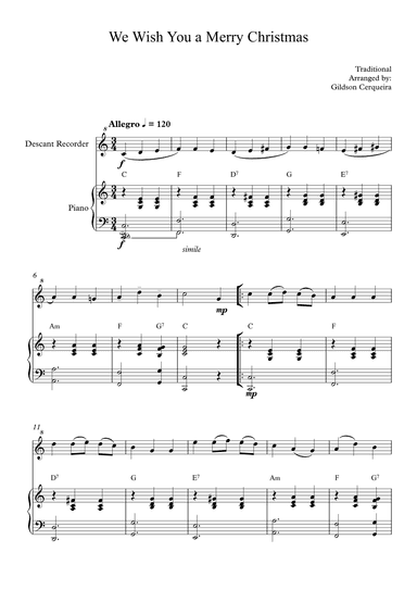 We Wish You a Merry Christmas (arr. Gildson Cerqueira)