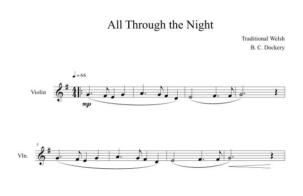 All Through the Night (Violin Solo) (arr. B. C. Dockery)