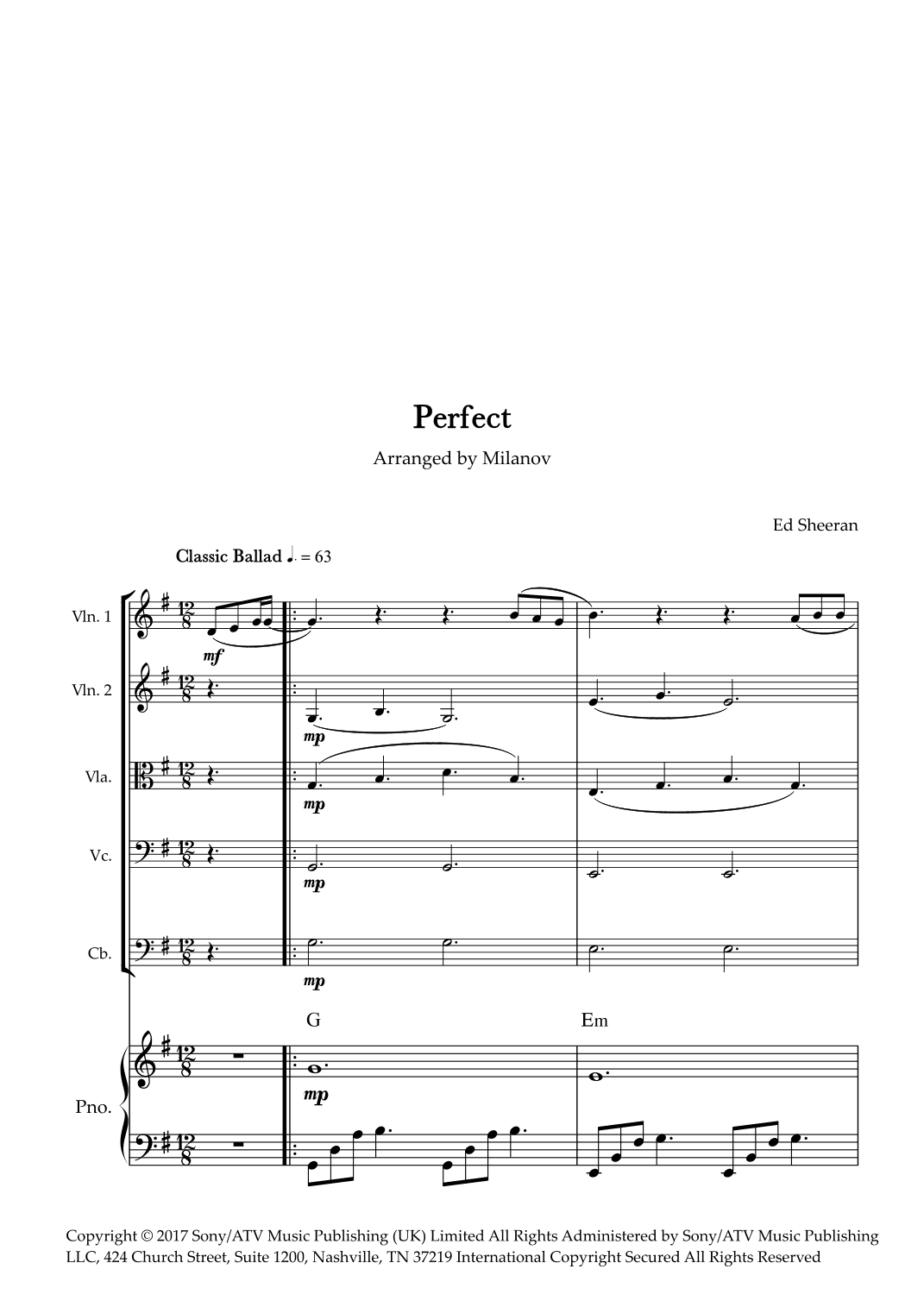 Perfect (arr. Milanov)