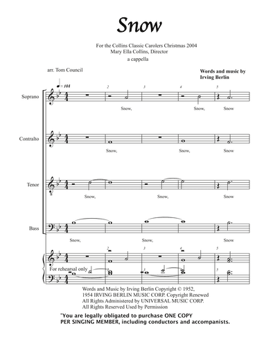 Snow (arr. Tom Council)