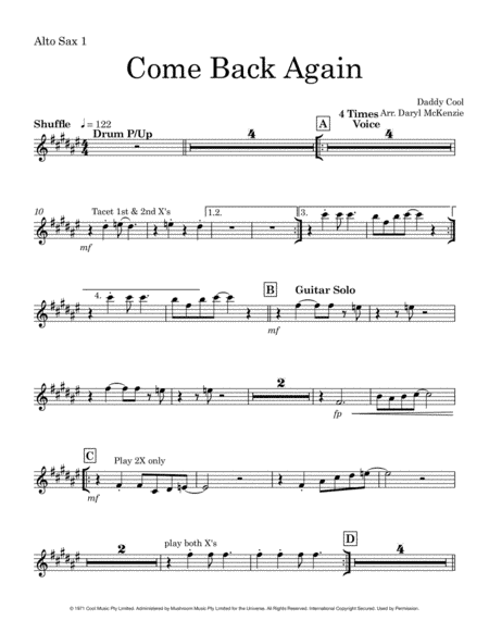 Come Back Again (arr. Daryl McKenzie)