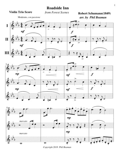 Roadside Inn - Violin Trio (arr. Phil Beaman)