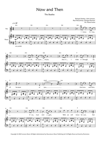 Now And Then (arr. Karen Ivana)
