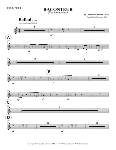 RACONTEUR (The Storyteller) - Trumpet 1