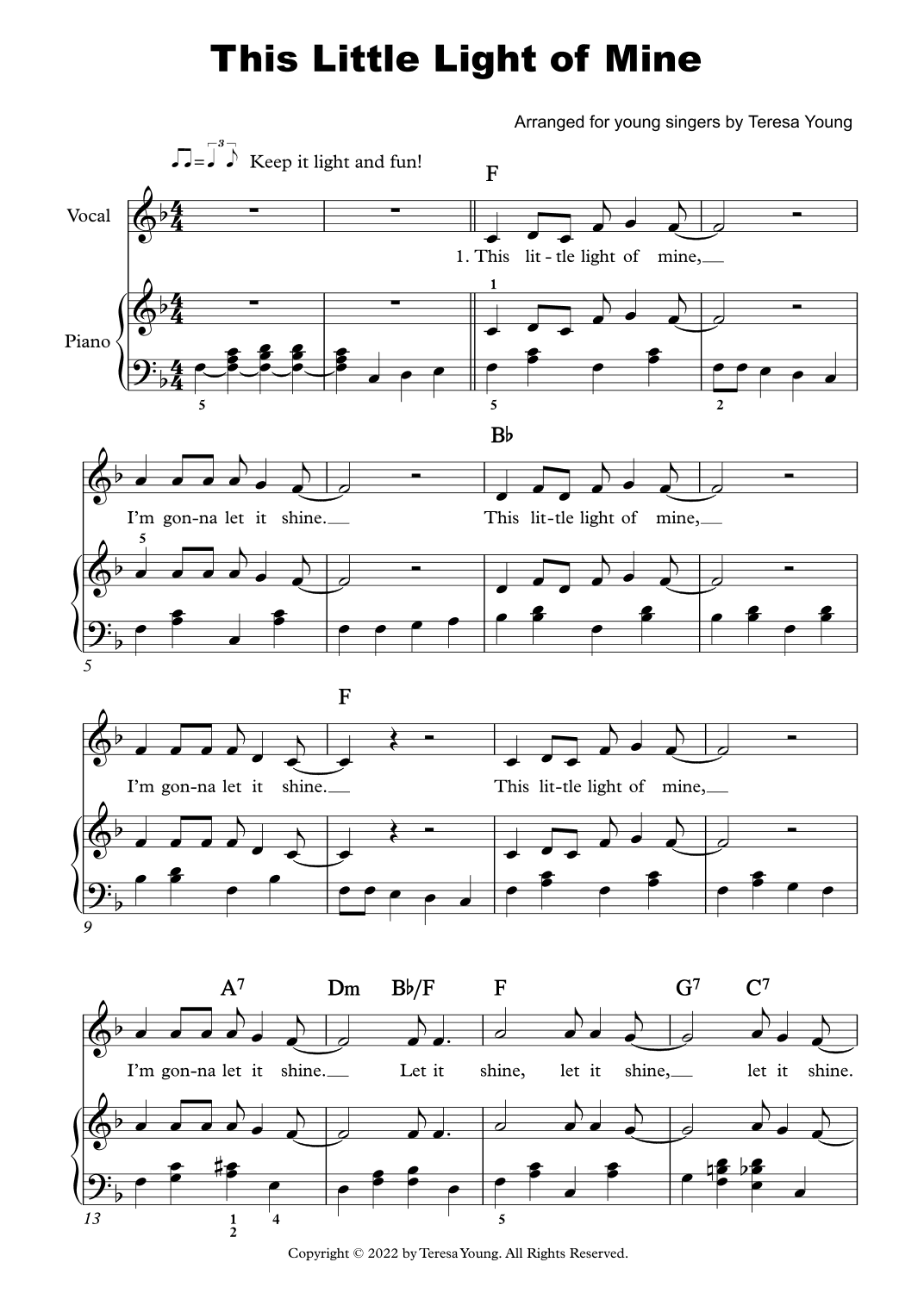 This Little Light of Mine (arr. Teresa Young)