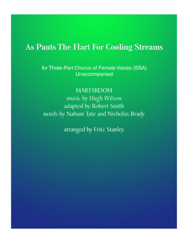 As Pants The Hart For Cooling Streams - SSA A Cappella (arr. Fritz Stanley)