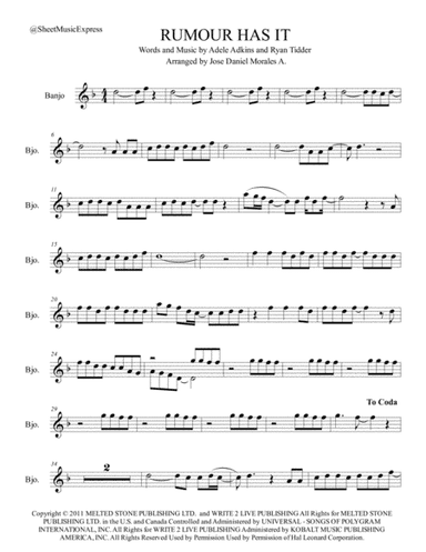 Rumour Has It (arr. Jose Daniel Morales A.)