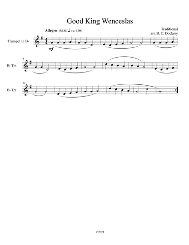 Good King Wenceslas (Trumpet Solo) (arr. B. C. Dockery)