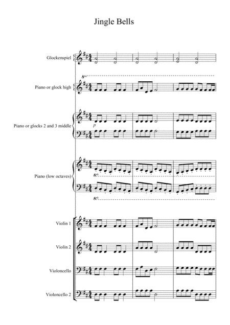 Jingle Bells (for Primary school strings and beginner pianists) (arr. Pamela Jane Moutoussi/trad.)