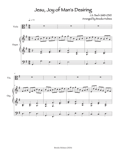 Jesu, Joy of Man's Desiring - Viola & Church Organ (arr. Brooks Holmes)