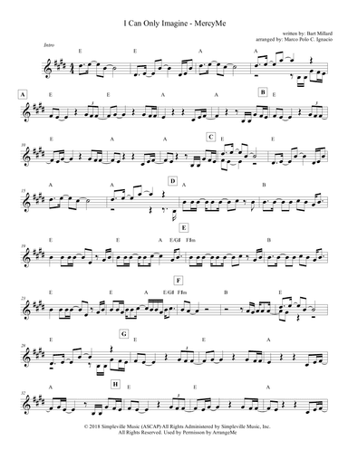 I Can Only Imagine (arr. Marco Polo C. Ignacio)