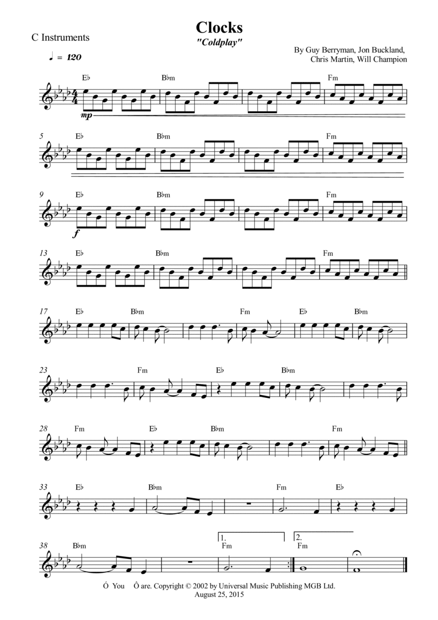 Clocks (arr. Wesley S. SIlva)
