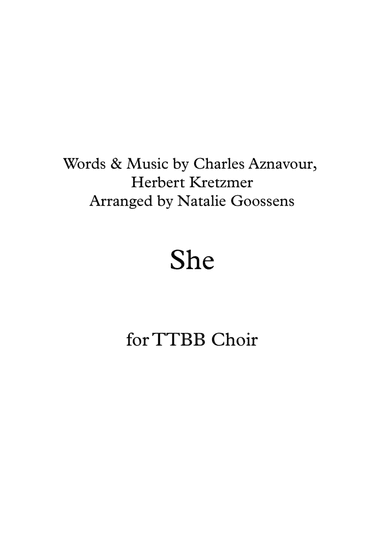 She (arr. Natalie Goossens)