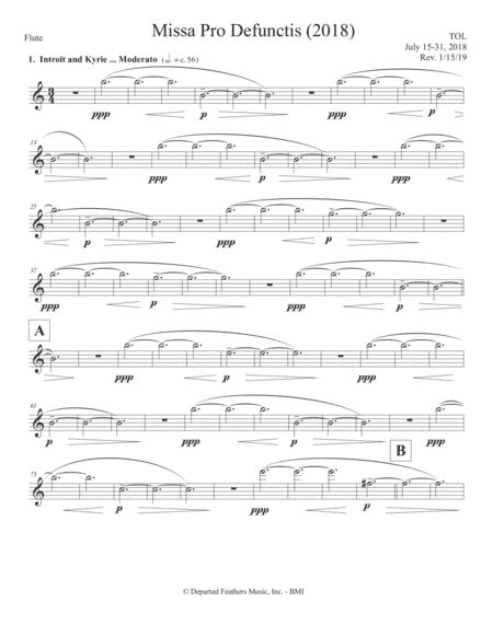 Missa Pro Defunctis (2018) flute part