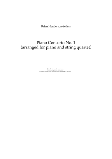 Piano Concerto no 1 arranged for piano quintet