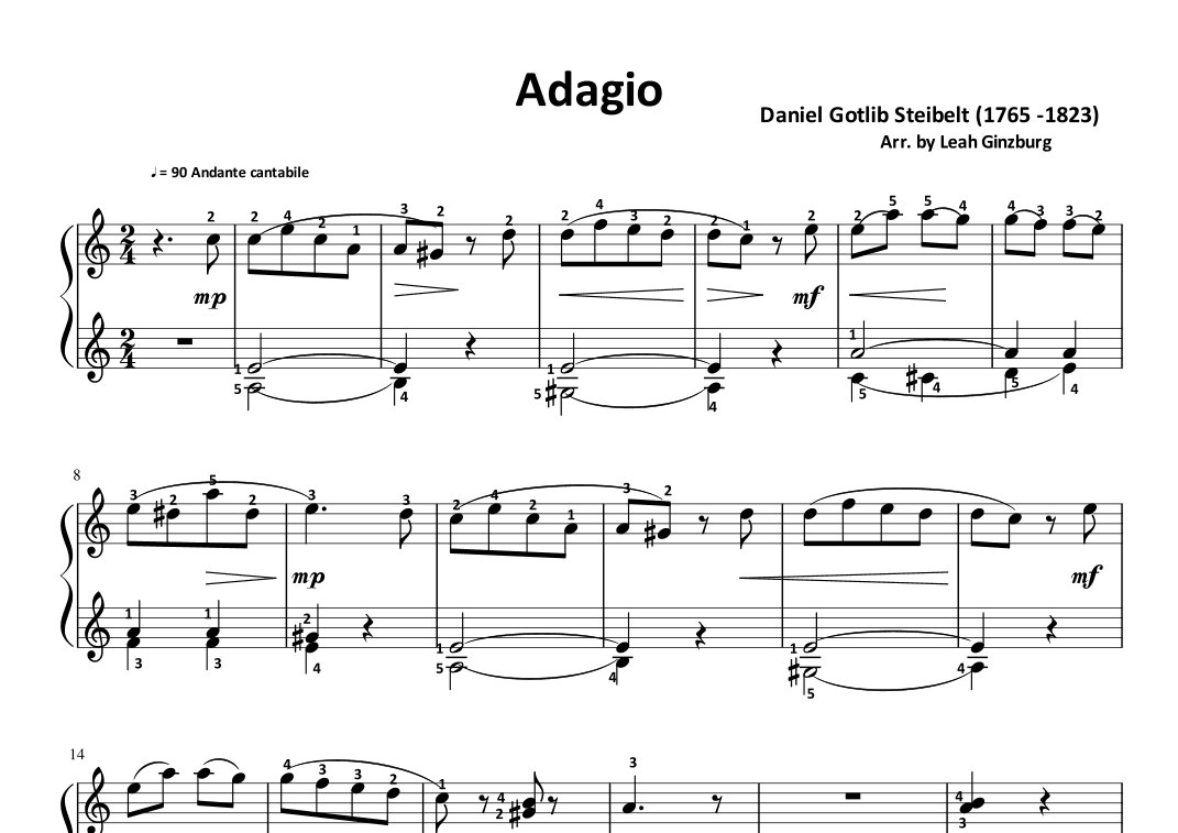 Adagio by D. Steibelt (arr. Leah Ginzburg)