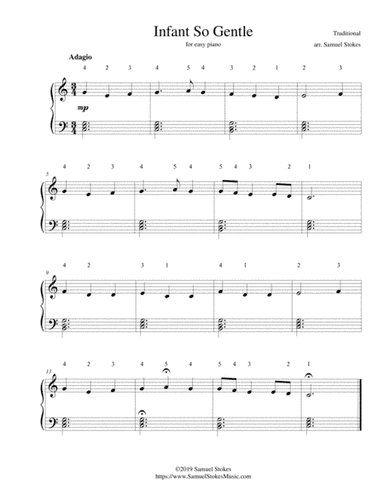 Infant So Gentle - for easy piano (arr. Samuel Stokes)