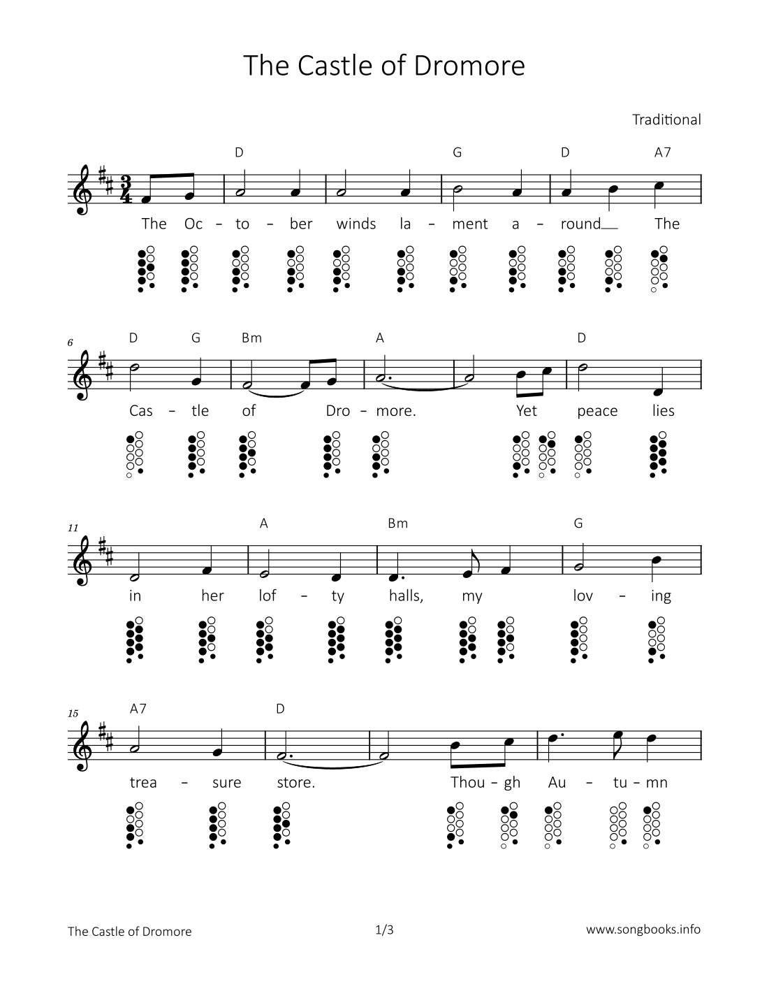 The Castle of Dromore (arr. songbooks.info)